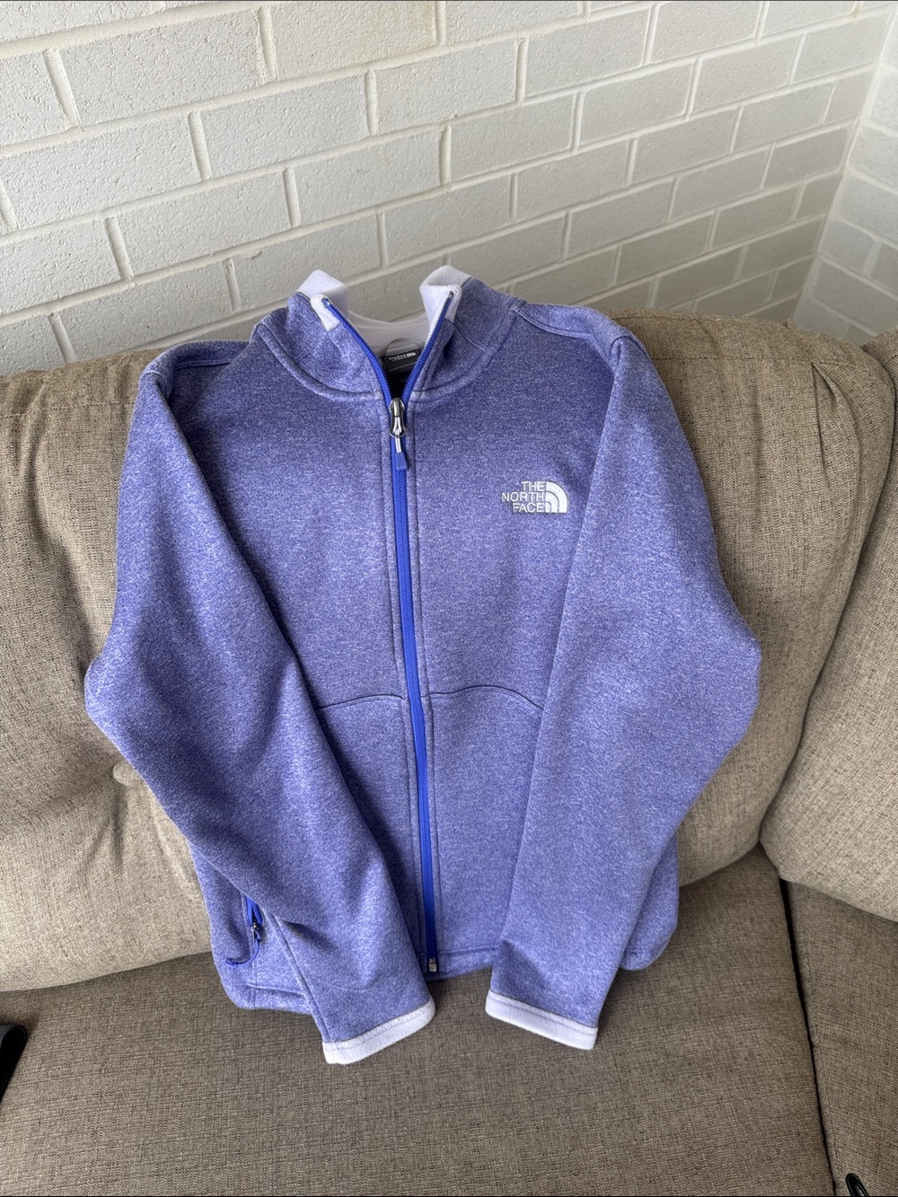 The North Face Womens Heather Lavender Full-Zip Hooded Fleece